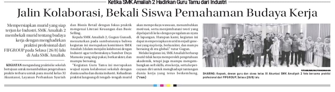 Gambar Utama Jalin Kolaborasi, SMK Amaliah 2 Ciawi Hadirkan Guru Tamu dari Industri